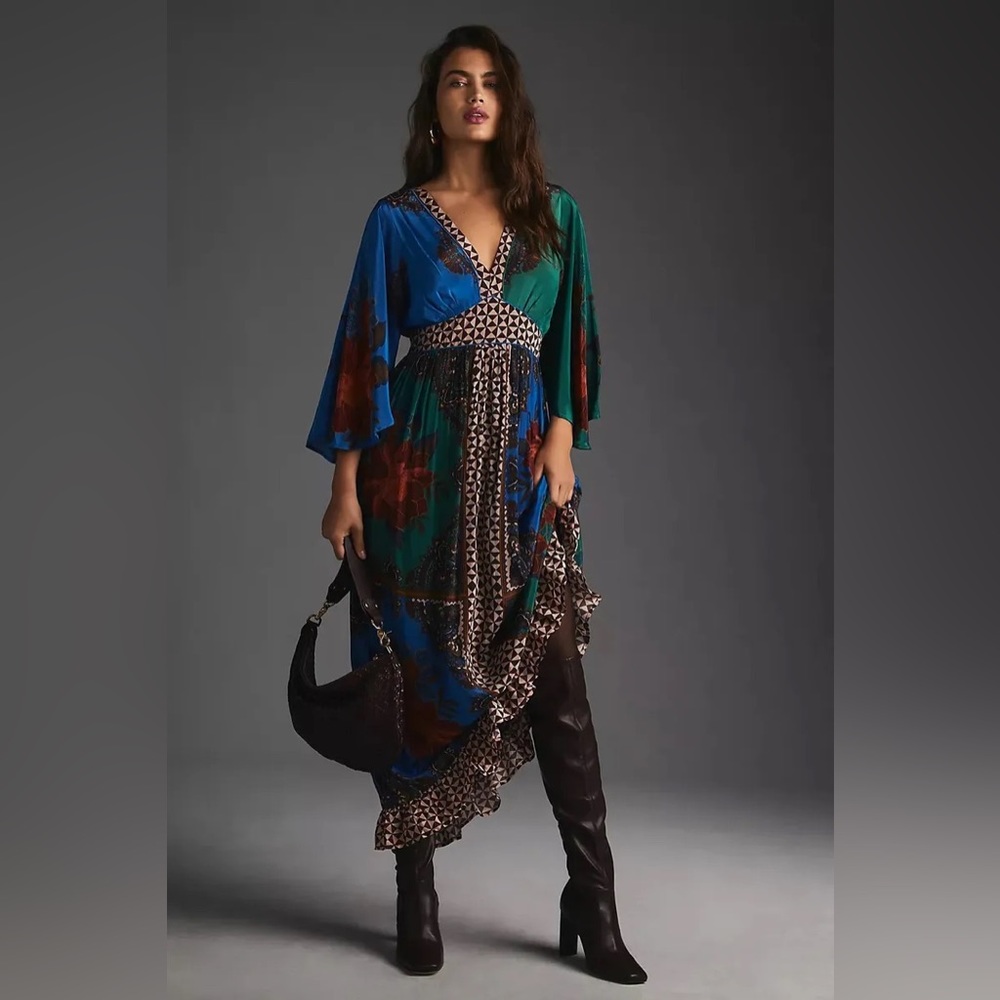 Farm Rio x Anthropologie Flutter-Sleeve Dress
